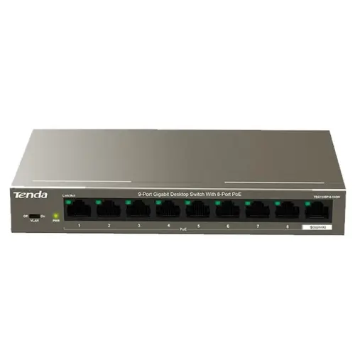 Tenda TEG1109P 9 Port (8-Port PoE) 10/100Mbps Gigabit Desktop Switch