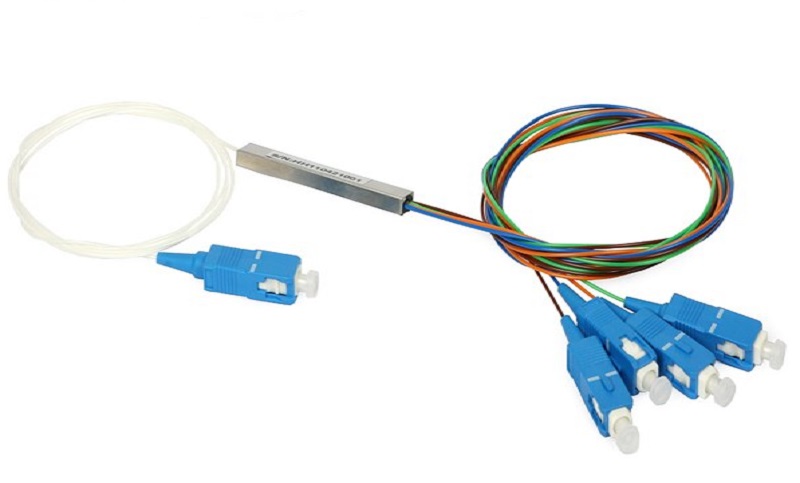 4 Way Steel Tube FTTH PLC Splitter With Connector