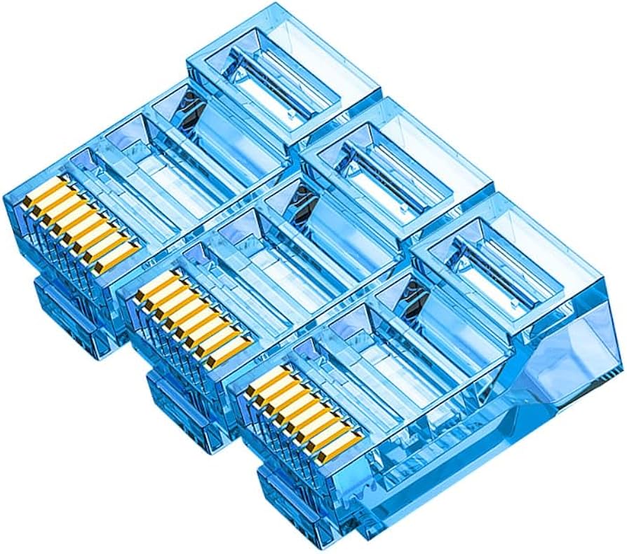 RJ-45 CAT5 Network Connector High Quality-Blue 100Pcs